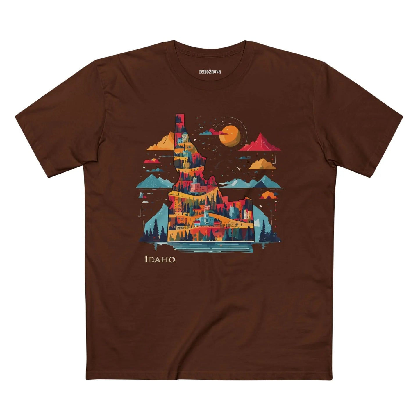 Idaho State Shirt Unisex Premium Cotton Art Tee From Retro2Nova Art Collection Exclusive Edition