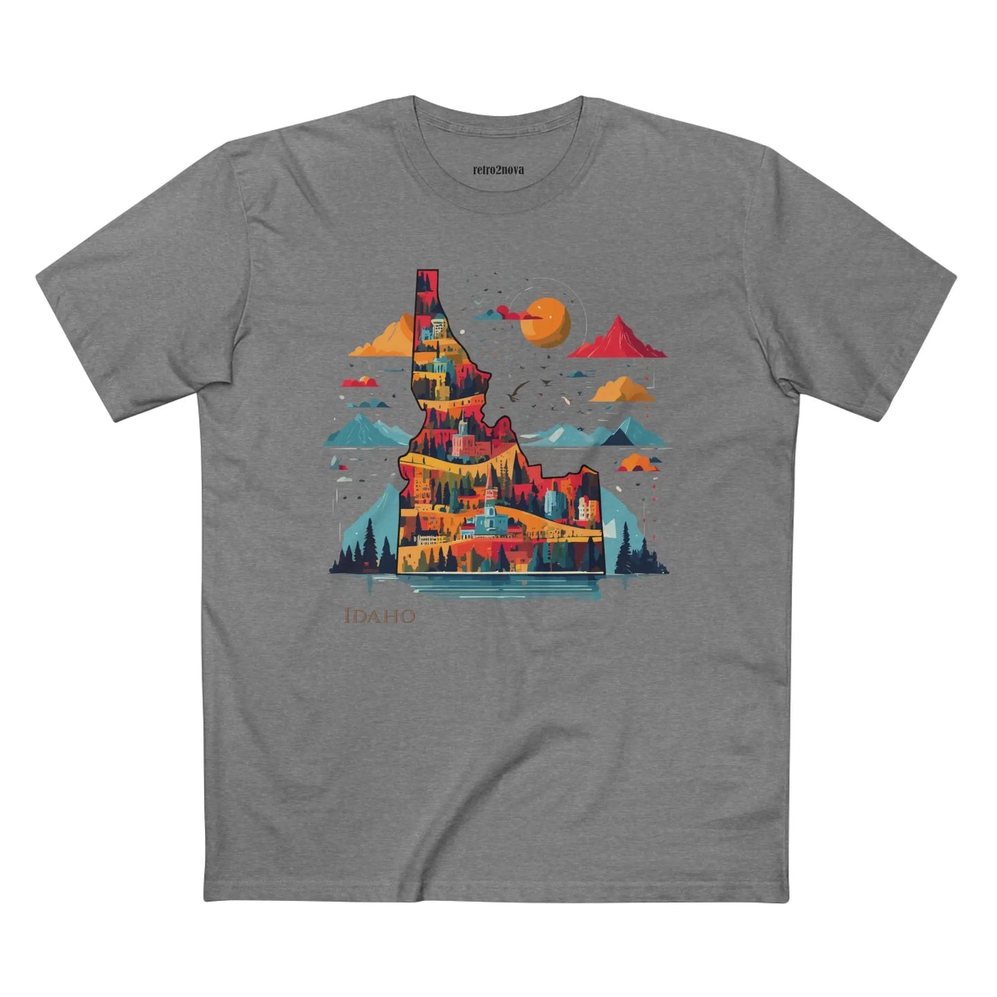 Idaho State Shirt Unisex Premium Cotton Art Tee From Retro2Nova Art Collection Exclusive Edition