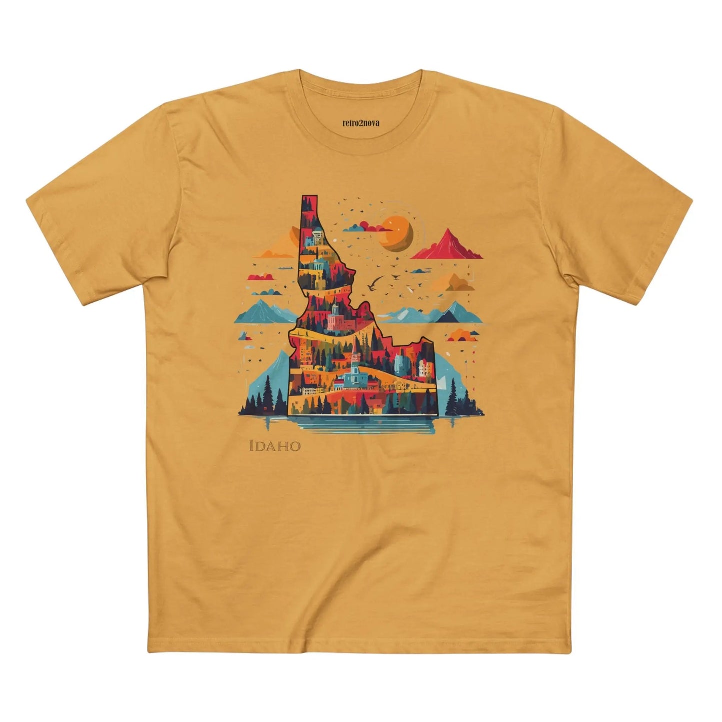 Idaho State Shirt Unisex Premium Cotton Art Tee From Retro2Nova Art Collection Exclusive Edition