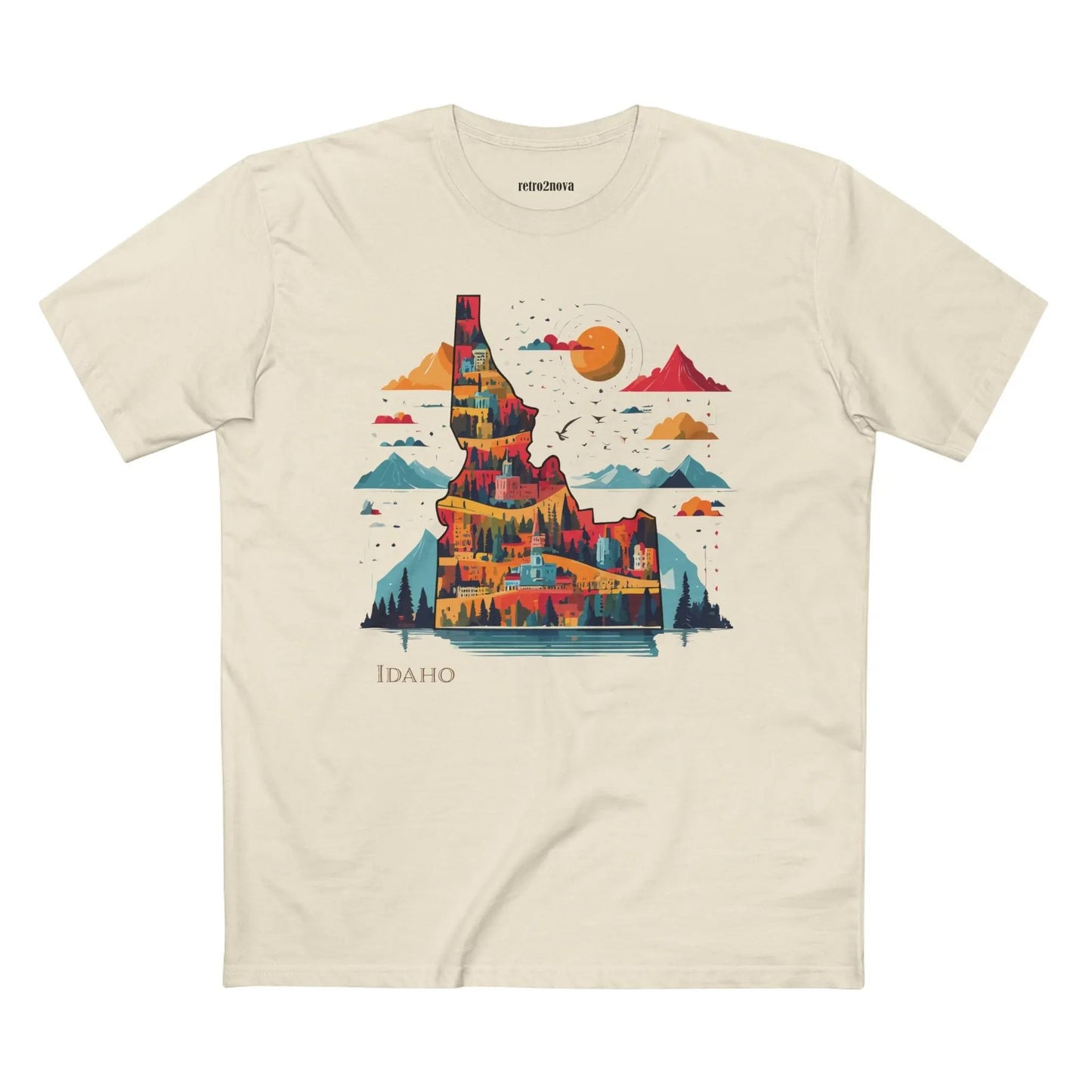 Idaho State Shirt Unisex Premium Cotton Art Tee From Retro2Nova Art Collection Exclusive Edition