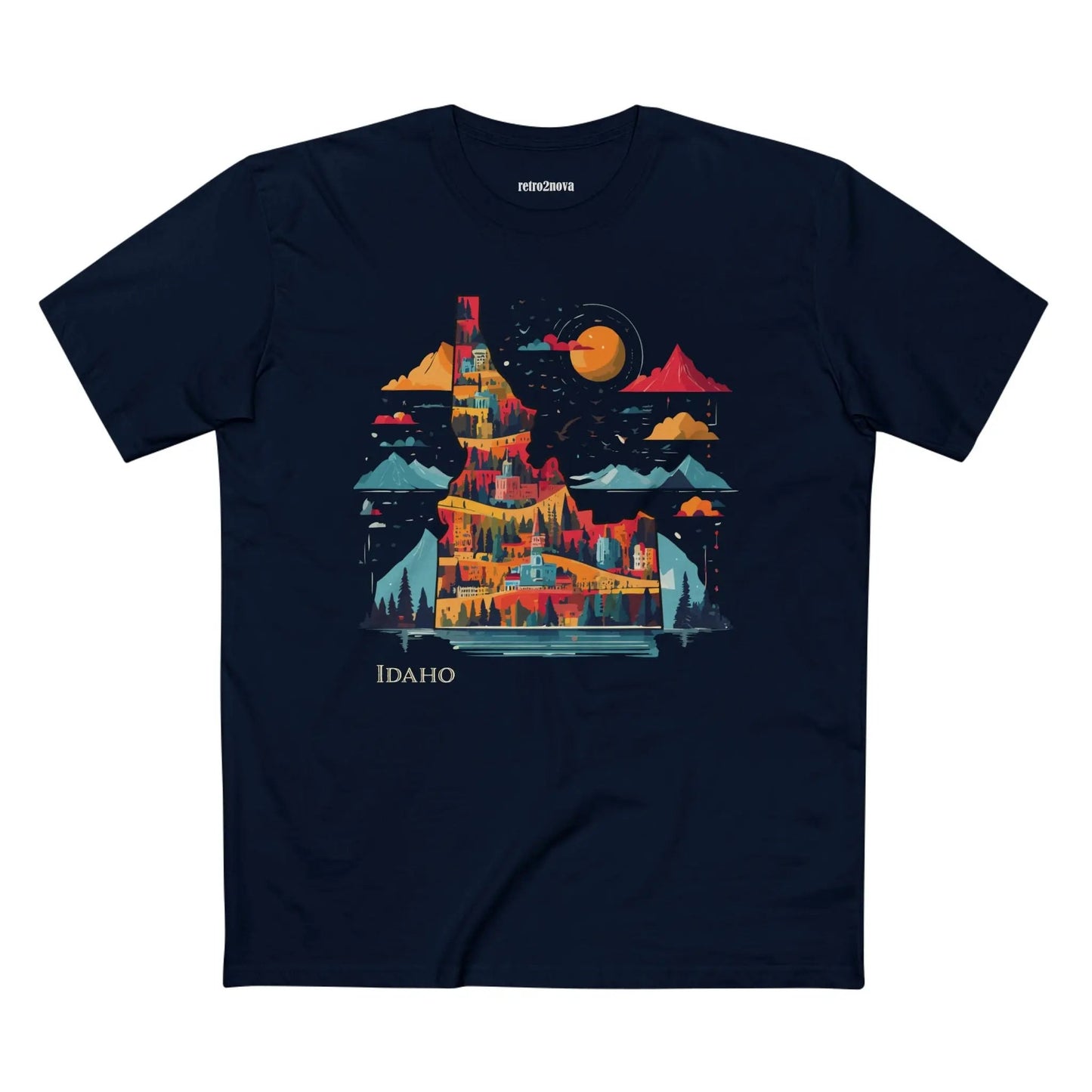 Idaho State Shirt Unisex Premium Cotton Art Tee From Retro2Nova Art Collection Exclusive Edition