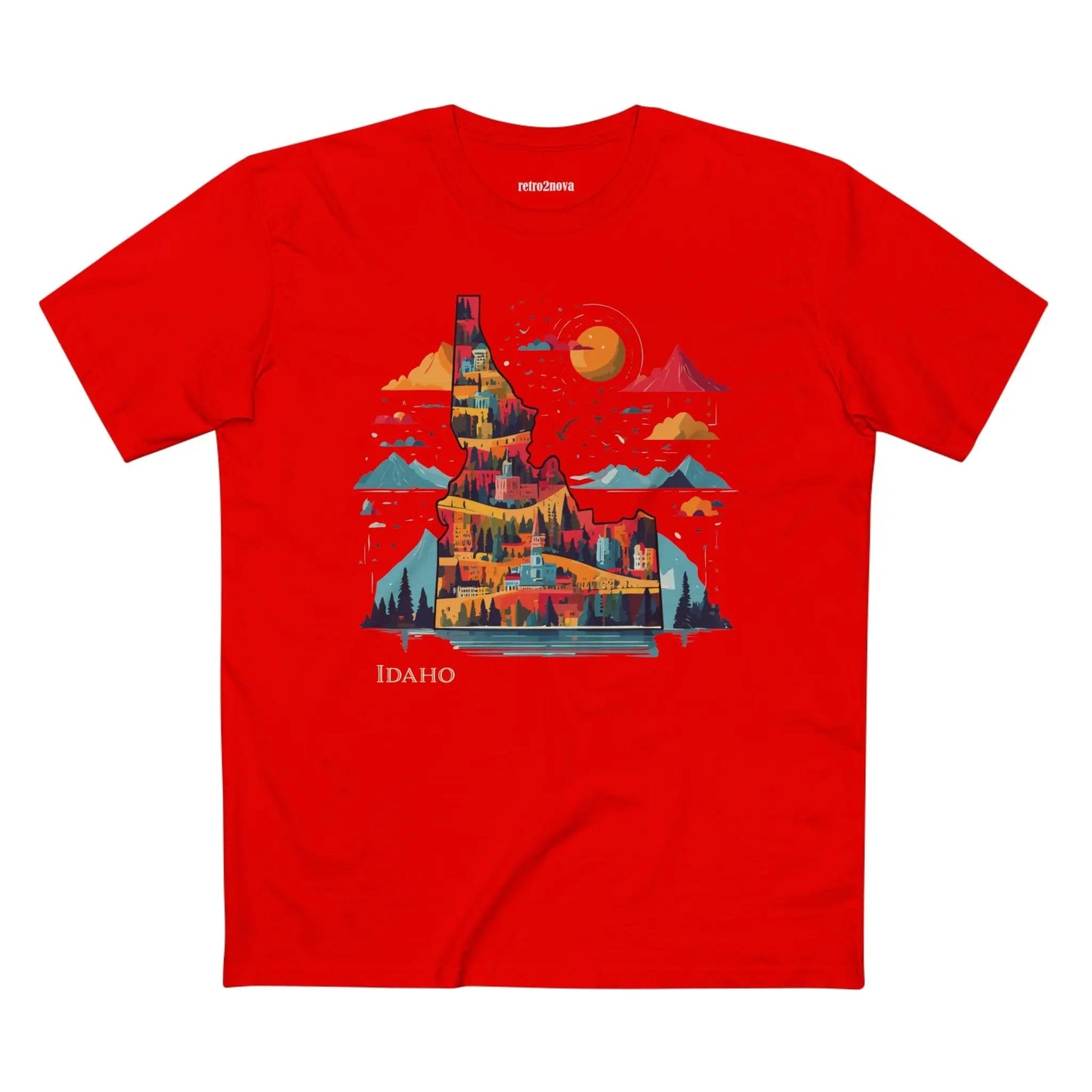 Idaho State Shirt Unisex Premium Cotton Art Tee From Retro2Nova Art Collection Exclusive Edition