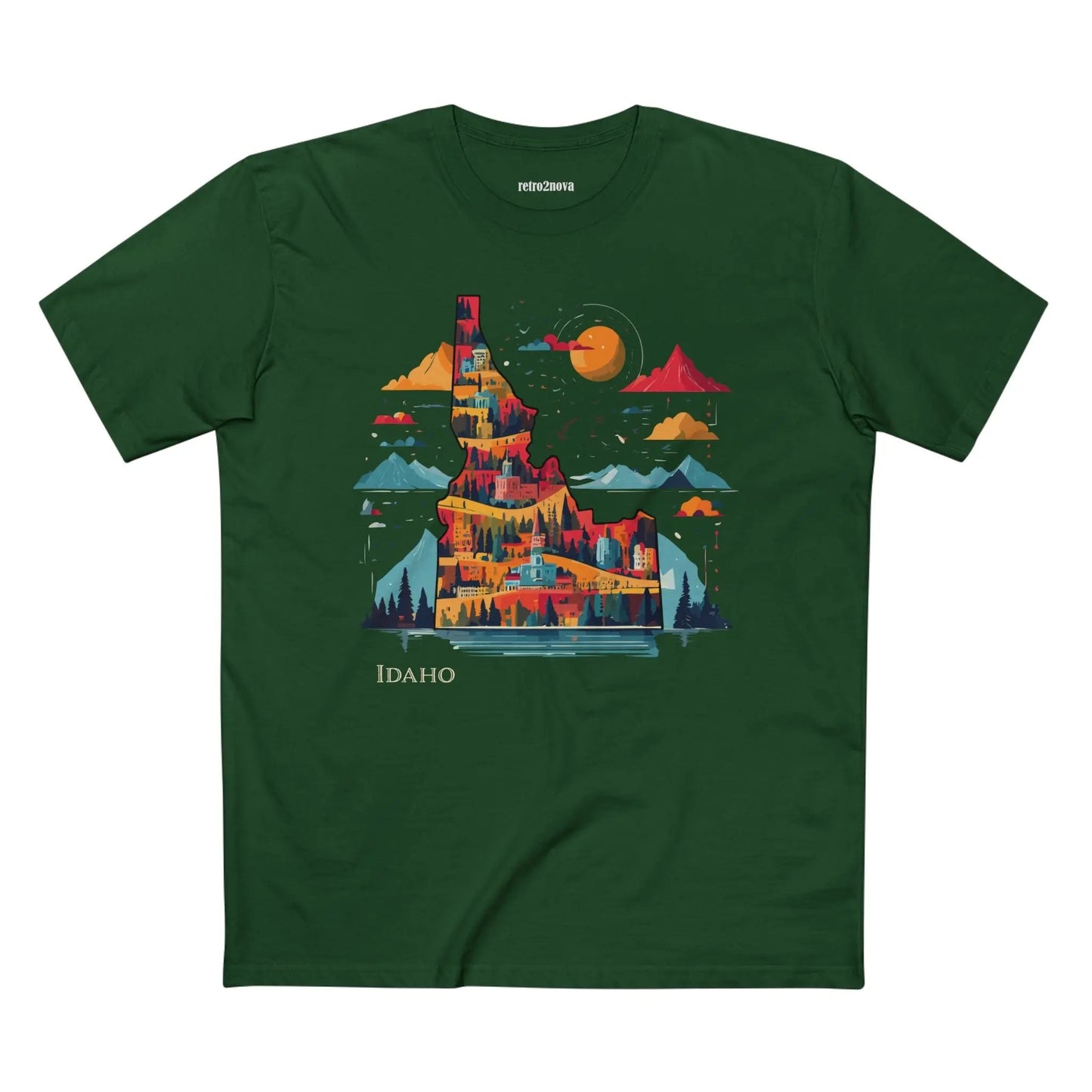 Idaho State Shirt Unisex Premium Cotton Art Tee From Retro2Nova Art Collection Exclusive Edition