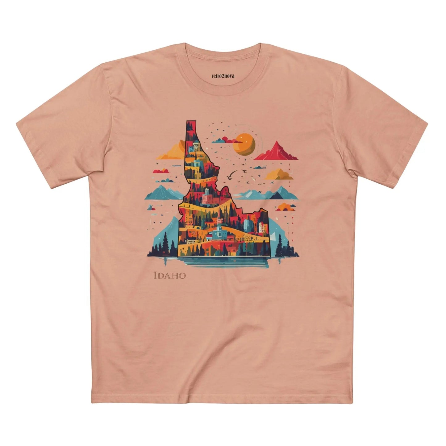 Idaho State Shirt Unisex Premium Cotton Art Tee From Retro2Nova Art Collection Exclusive Edition