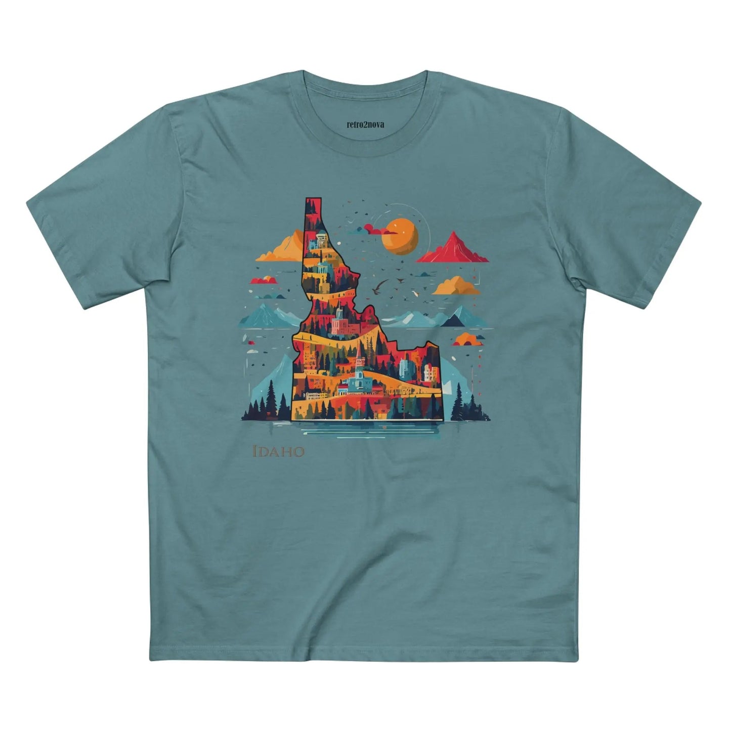Idaho State Shirt Unisex Premium Cotton Art Tee From Retro2Nova Art Collection Exclusive Edition