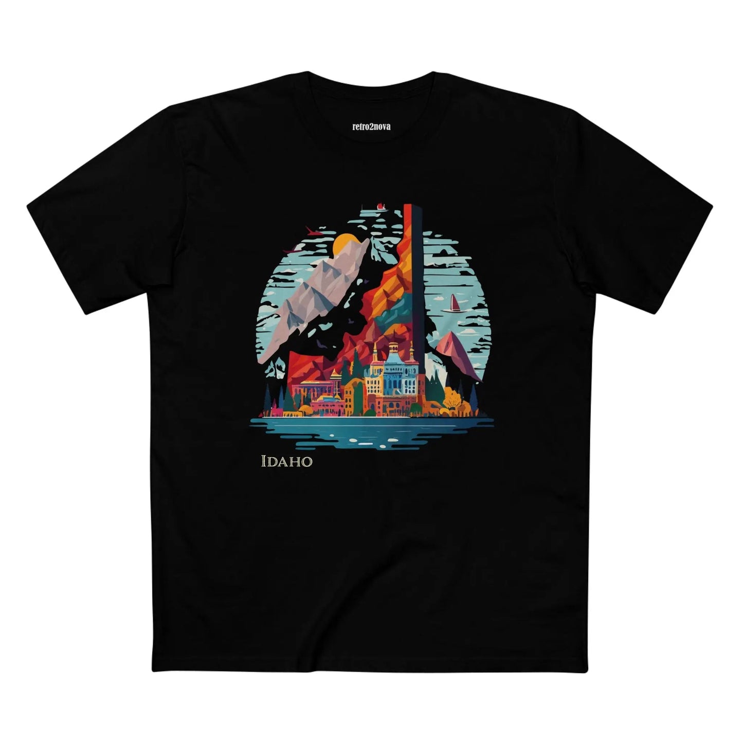 Idaho State Shirt Unisex Premium Cotton Tee With Original Art Design From Retro2Nova Art Collection