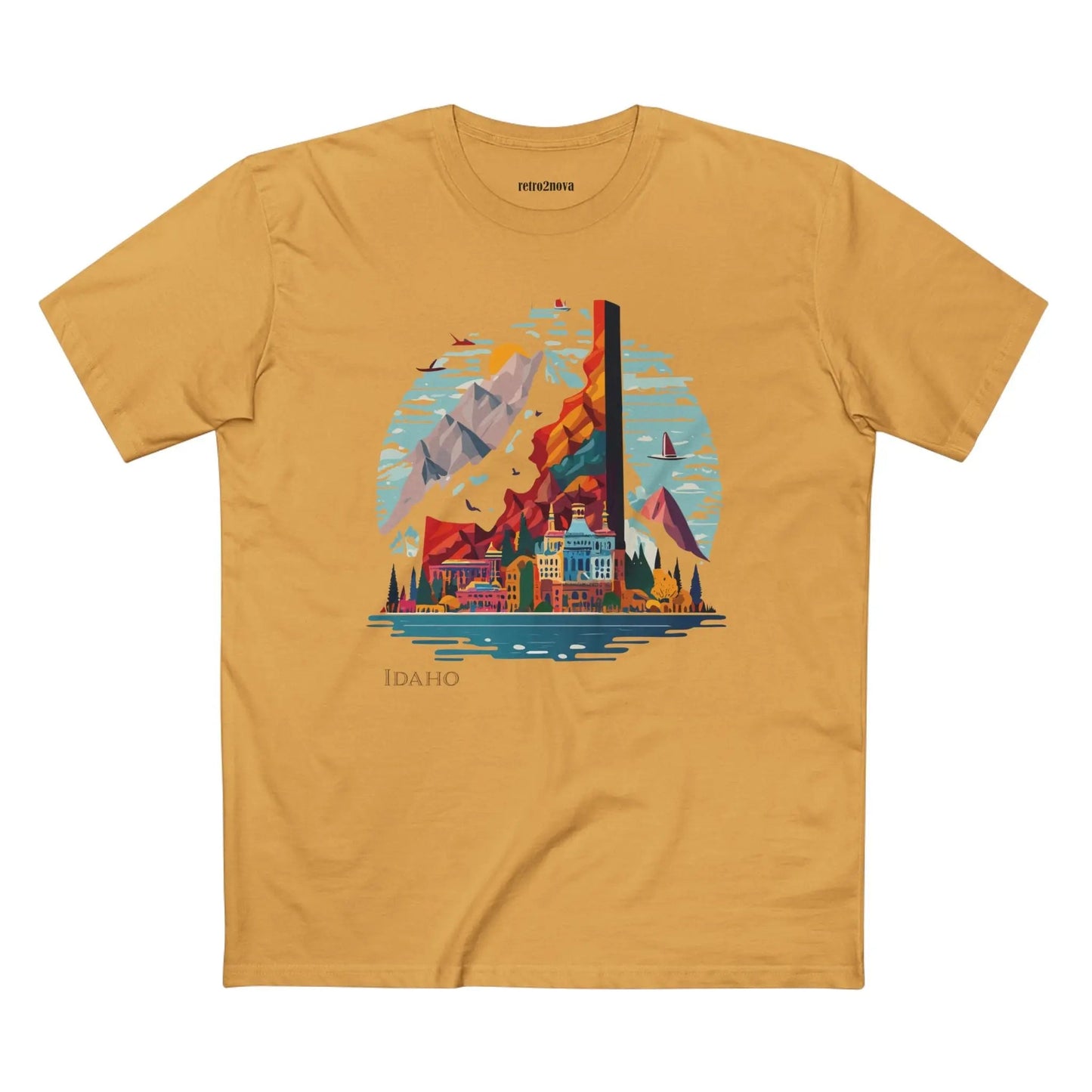 Idaho State Shirt Unisex Premium Cotton Tee With Original Art Design From Retro2Nova Art Collection
