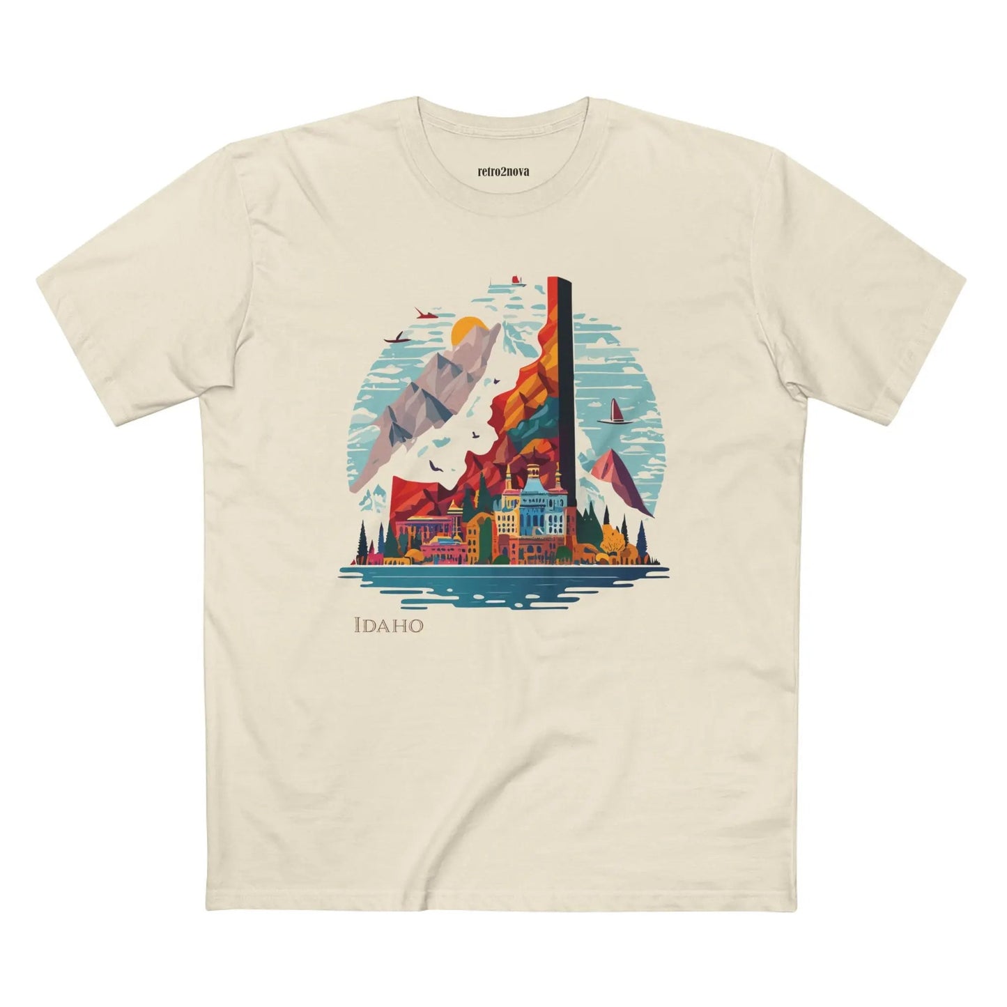 Idaho State Shirt Unisex Premium Cotton Tee With Original Art Design From Retro2Nova Art Collection