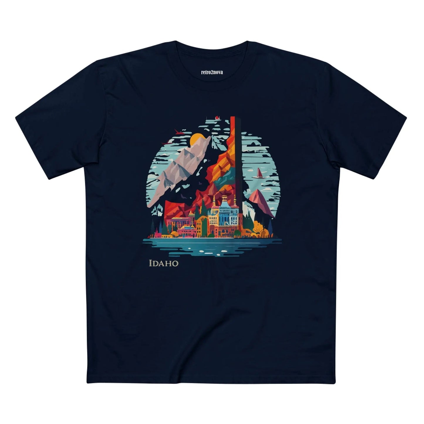 Idaho State Shirt Unisex Premium Cotton Tee With Original Art Design From Retro2Nova Art Collection