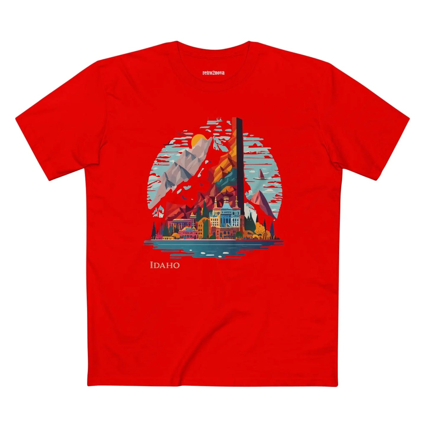 Idaho State Shirt Unisex Premium Cotton Tee With Original Art Design From Retro2Nova Art Collection