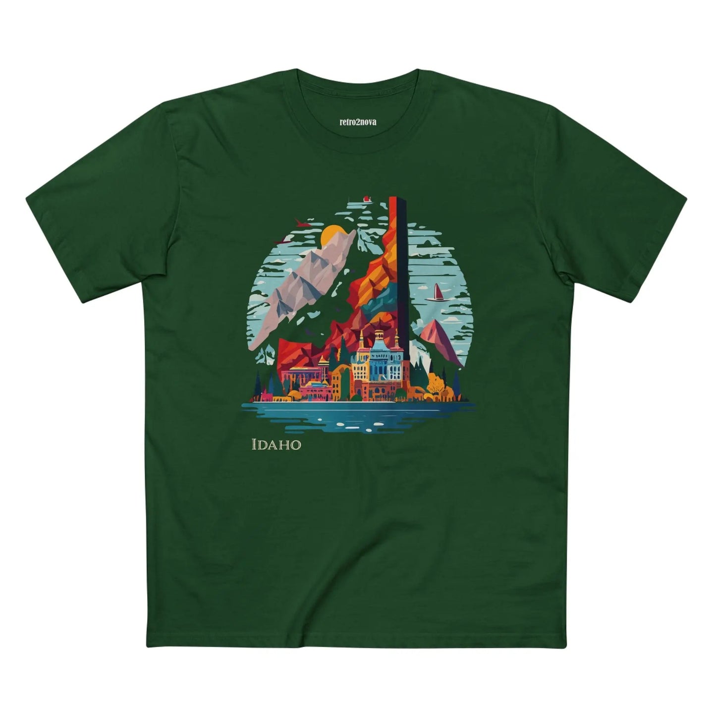 Idaho State Shirt Unisex Premium Cotton Tee With Original Art Design From Retro2Nova Art Collection