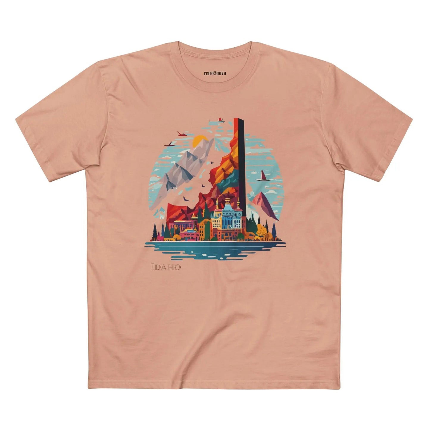 Idaho State Shirt Unisex Premium Cotton Tee With Original Art Design From Retro2Nova Art Collection