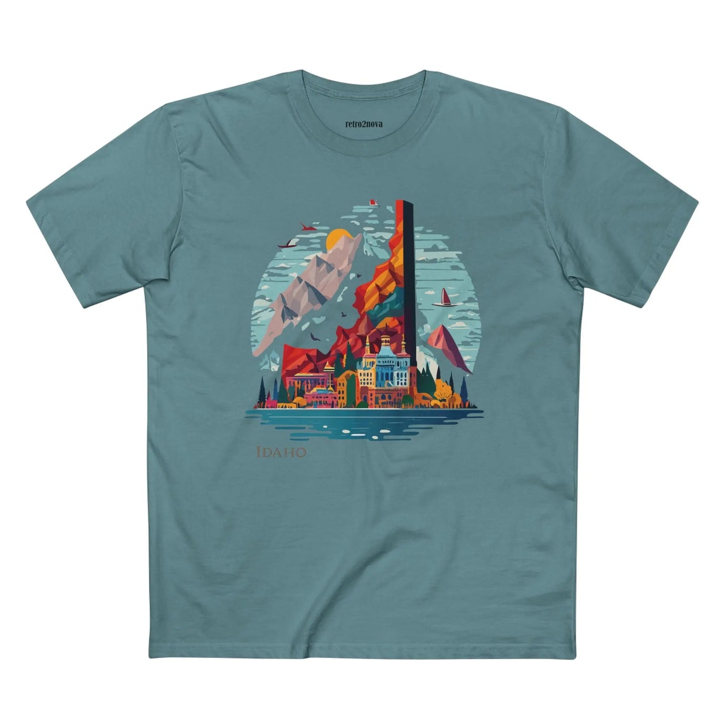 Idaho State Shirt Unisex Premium Cotton Tee With Original Art Design From Retro2Nova Art Collection