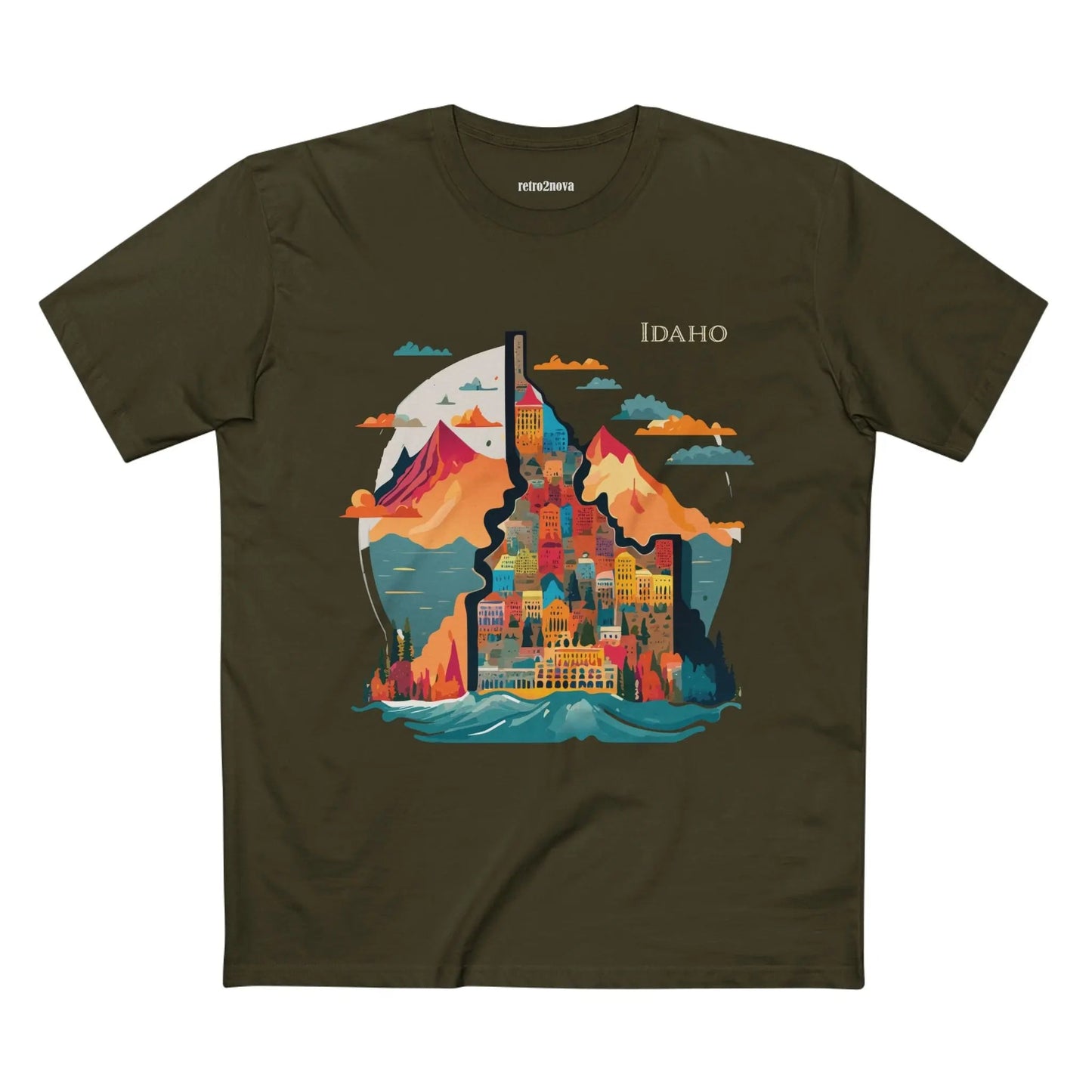 Idaho State Shirt Unisex Premium Cotton Tee With Original Retro2Nova Artwork Art Collection