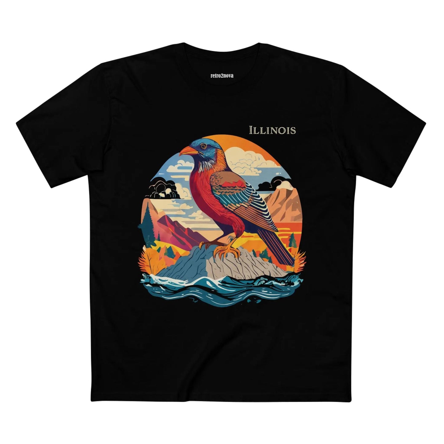 Illinois State Shirt Unisex Premium Cotton Tee With Original Art By Retro2Nova Art Collection