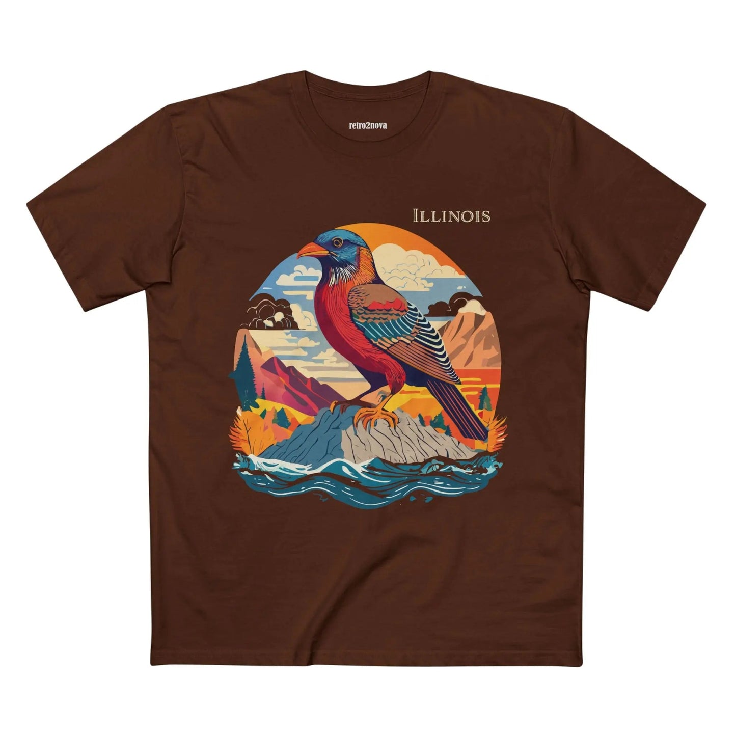 Illinois State Shirt Unisex Premium Cotton Tee With Original Art By Retro2Nova Art Collection