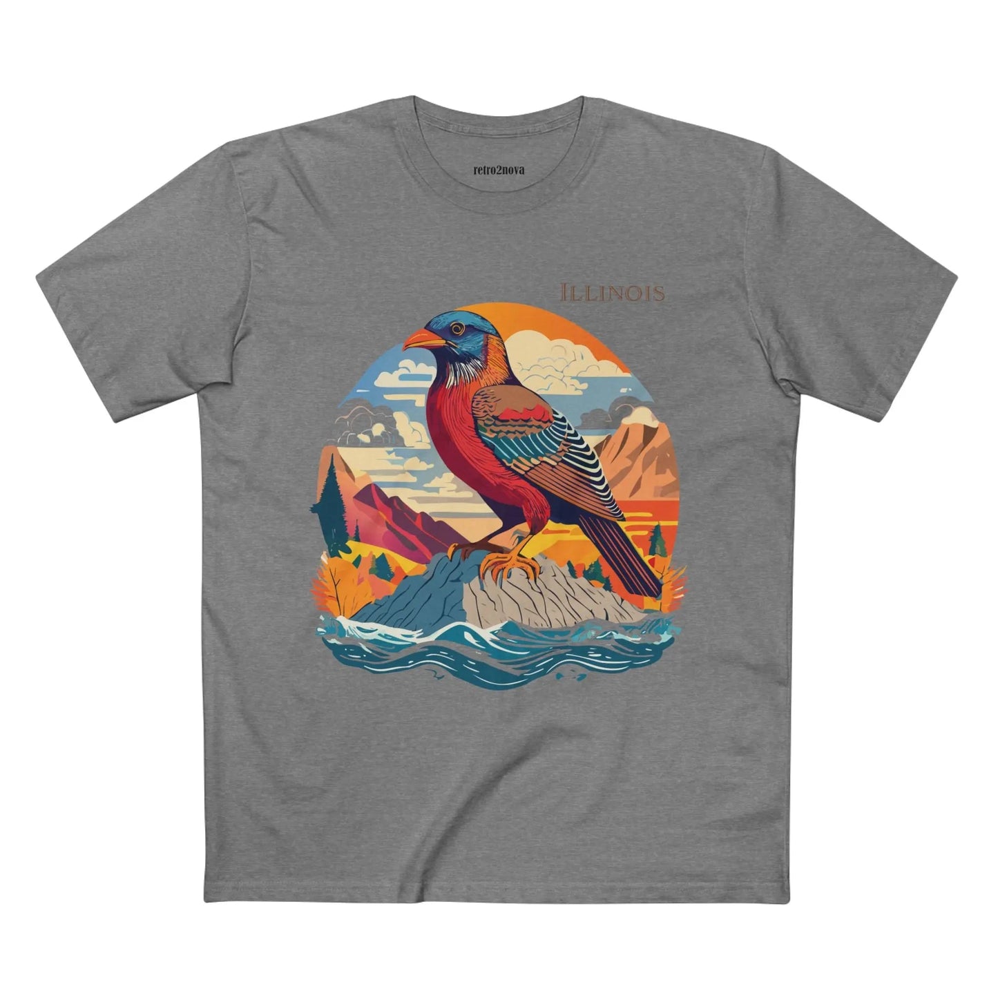 Illinois State Shirt Unisex Premium Cotton Tee With Original Art By Retro2Nova Art Collection