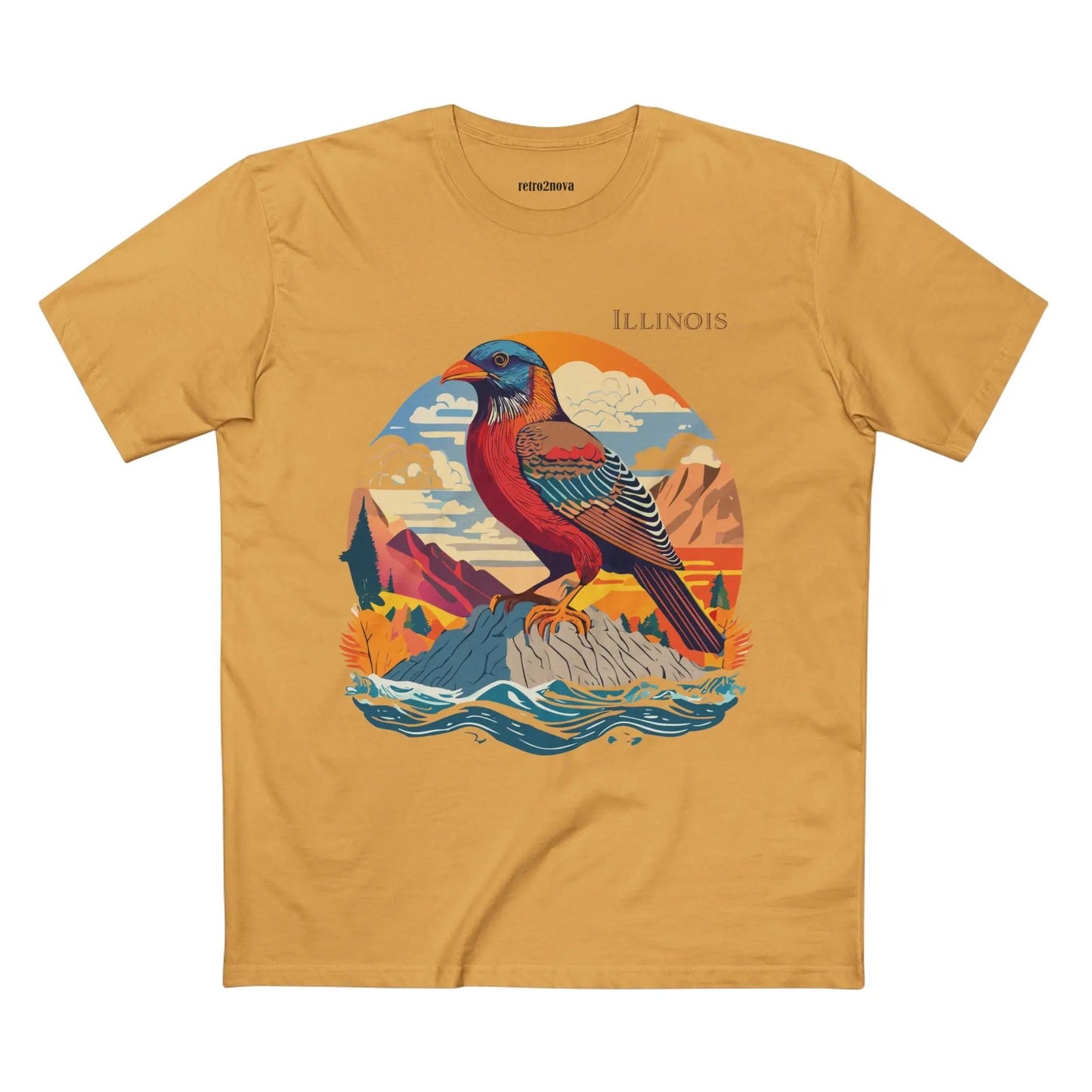 Illinois State Shirt Unisex Premium Cotton Tee With Original Art By Retro2Nova Art Collection