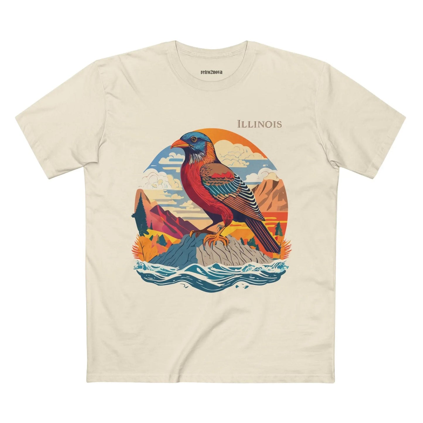 Illinois State Shirt Unisex Premium Cotton Tee With Original Art By Retro2Nova Art Collection