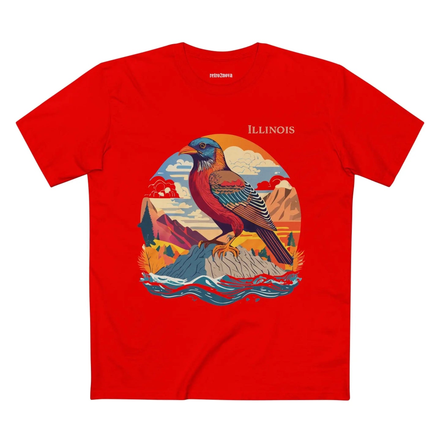 Illinois State Shirt Unisex Premium Cotton Tee With Original Art By Retro2Nova Art Collection