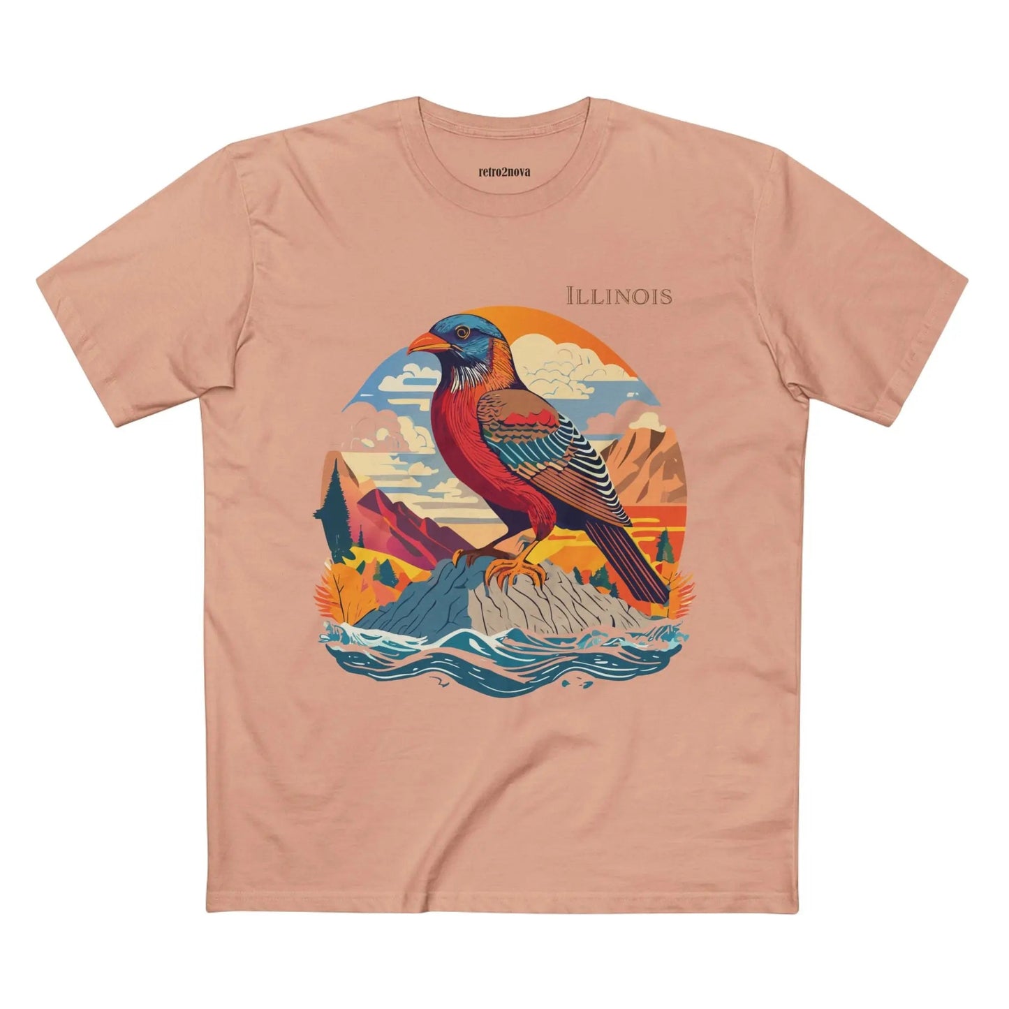 Illinois State Shirt Unisex Premium Cotton Tee With Original Art By Retro2Nova Art Collection
