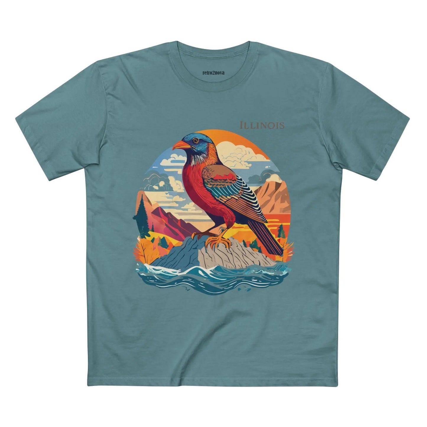 Illinois State Shirt Unisex Premium Cotton Tee With Original Art By Retro2Nova Art Collection