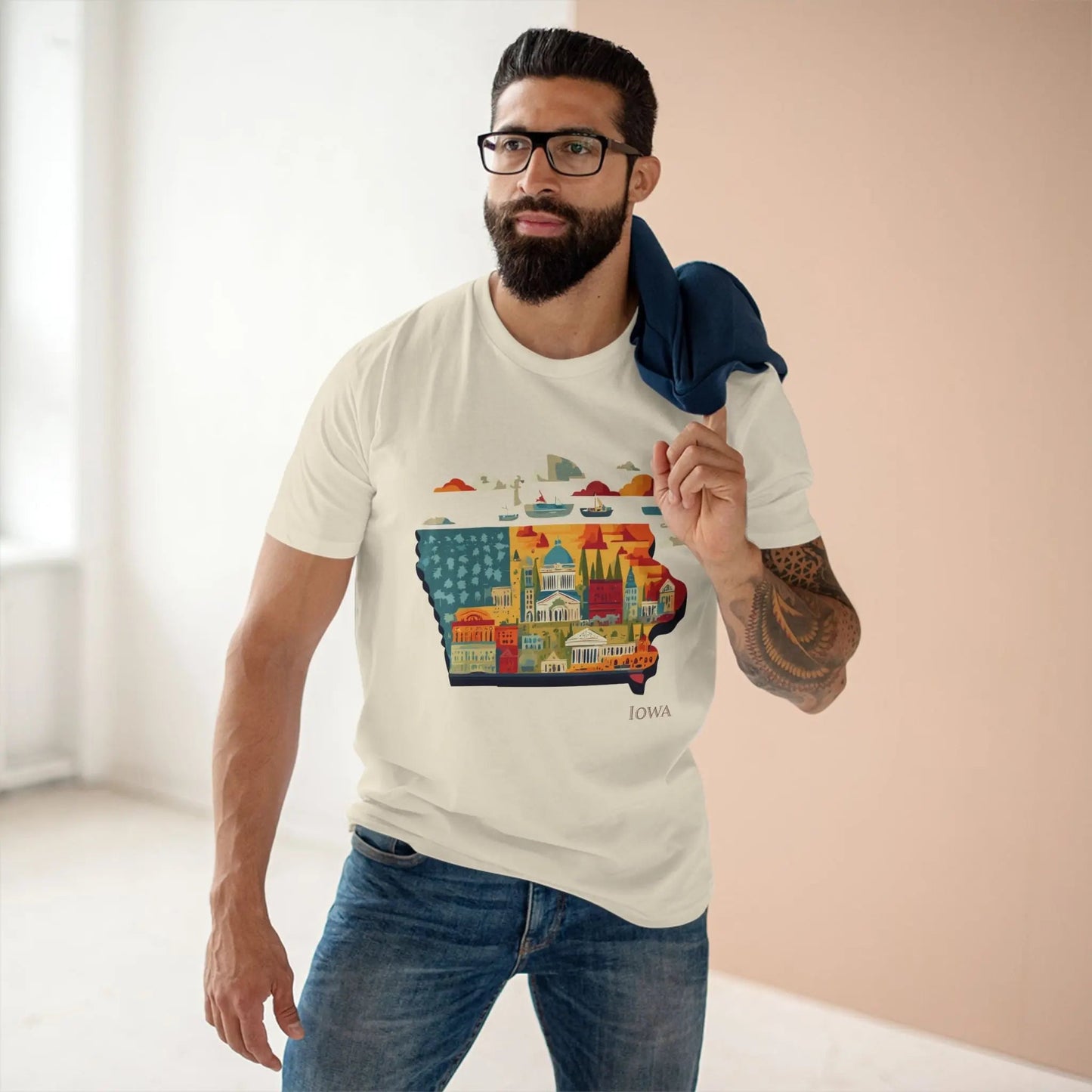 Iowa State Shirt Unisex Premium Cotton Tee With Original Art Design From Retro2Nova Art Collection