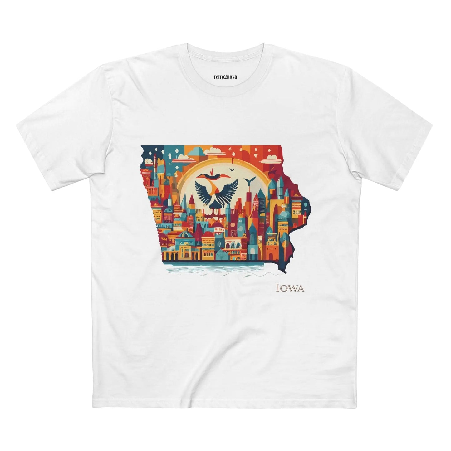 Iowa State Shirt Unisex Premium Cotton Tee With Original Art Design From Retro2Nova
