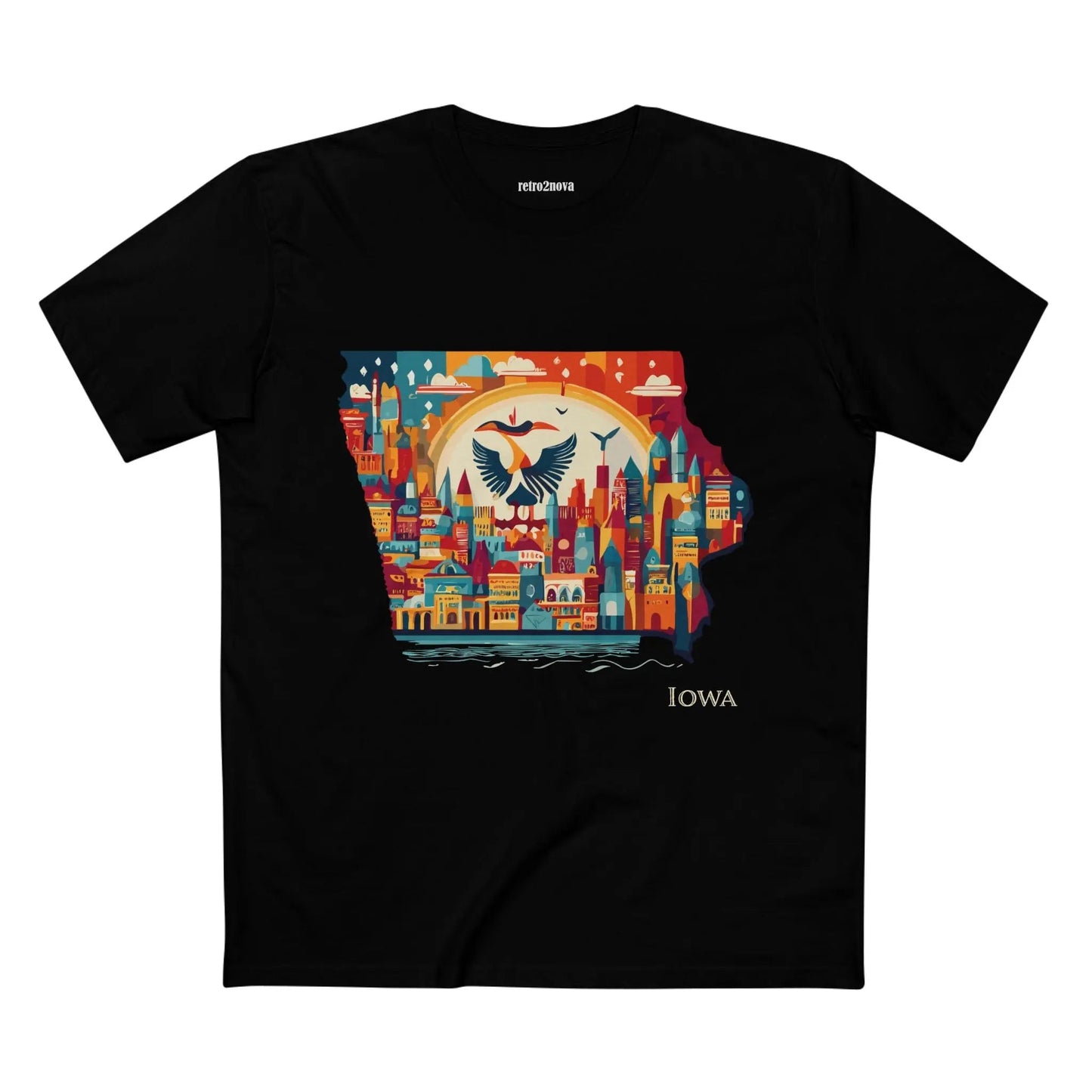 Iowa State Shirt Unisex Premium Cotton Tee With Original Art Design From Retro2Nova