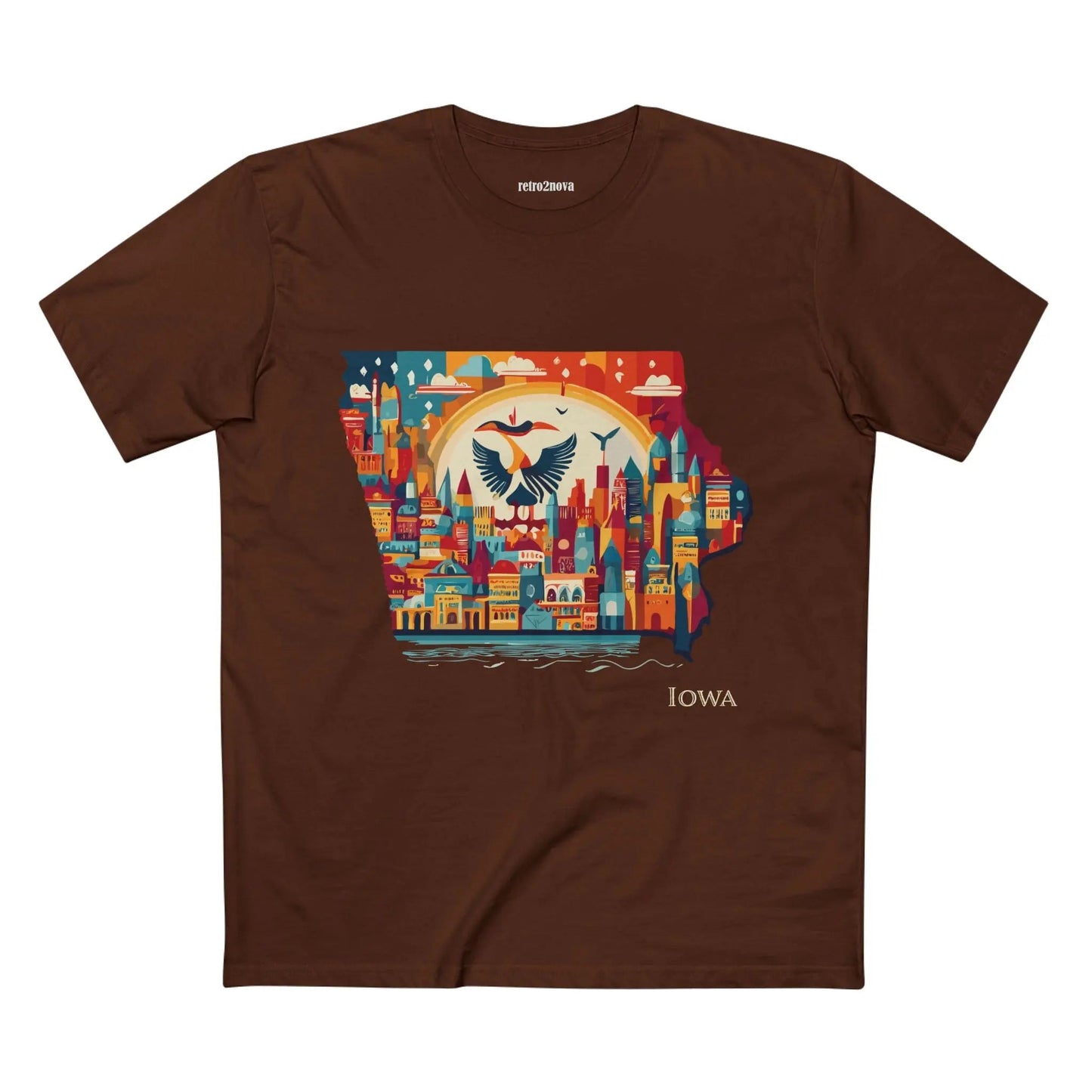 Iowa State Shirt Unisex Premium Cotton Tee With Original Art Design From Retro2Nova