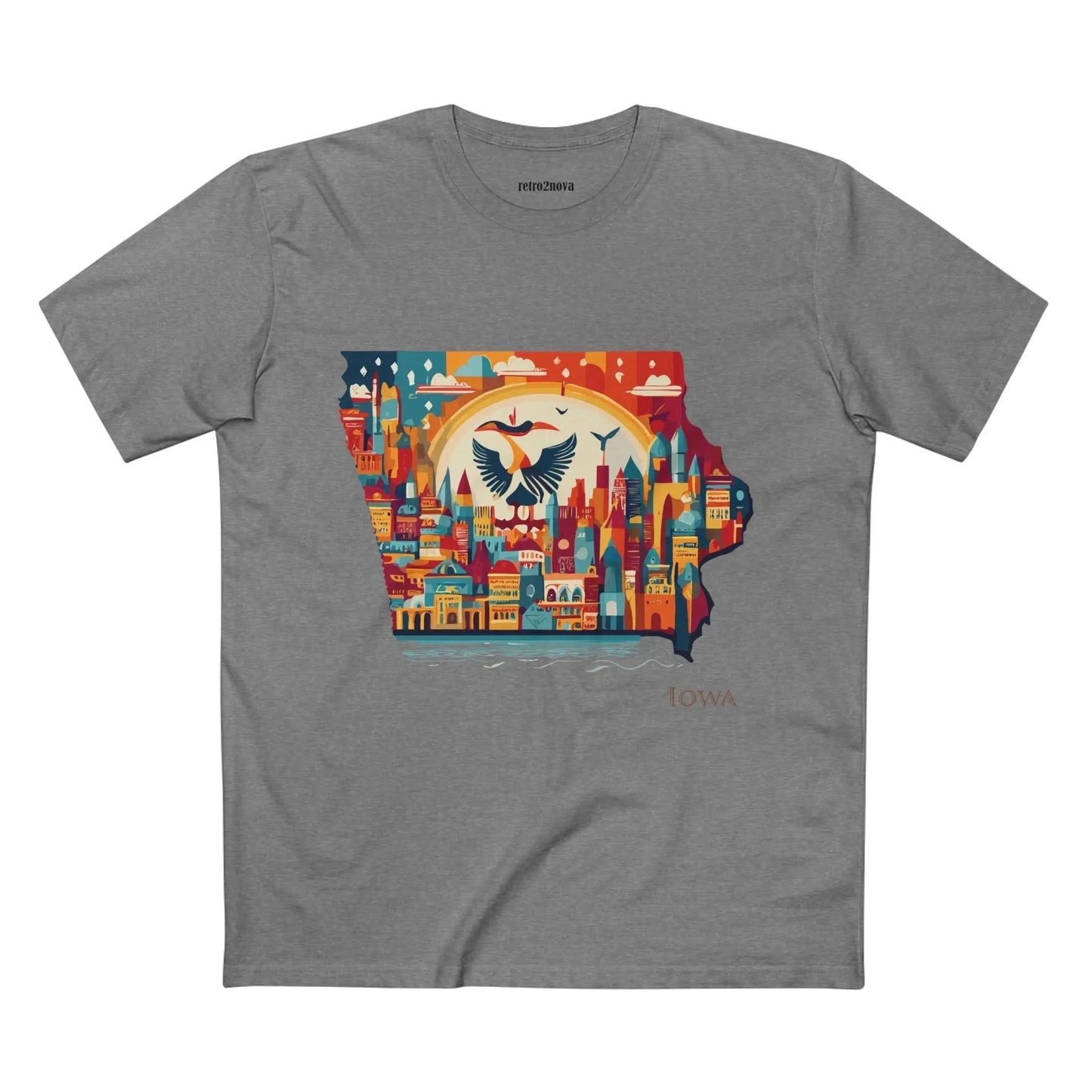 Iowa State Shirt Unisex Premium Cotton Tee With Original Art Design From Retro2Nova