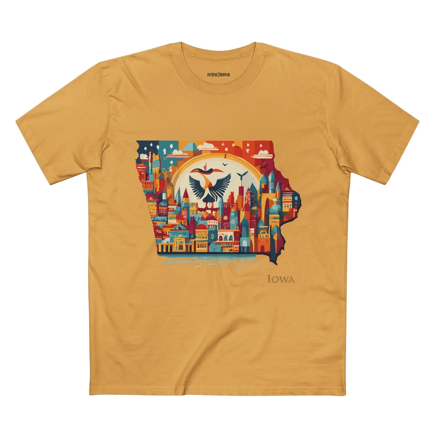 Iowa State Shirt Unisex Premium Cotton Tee With Original Art Design From Retro2Nova