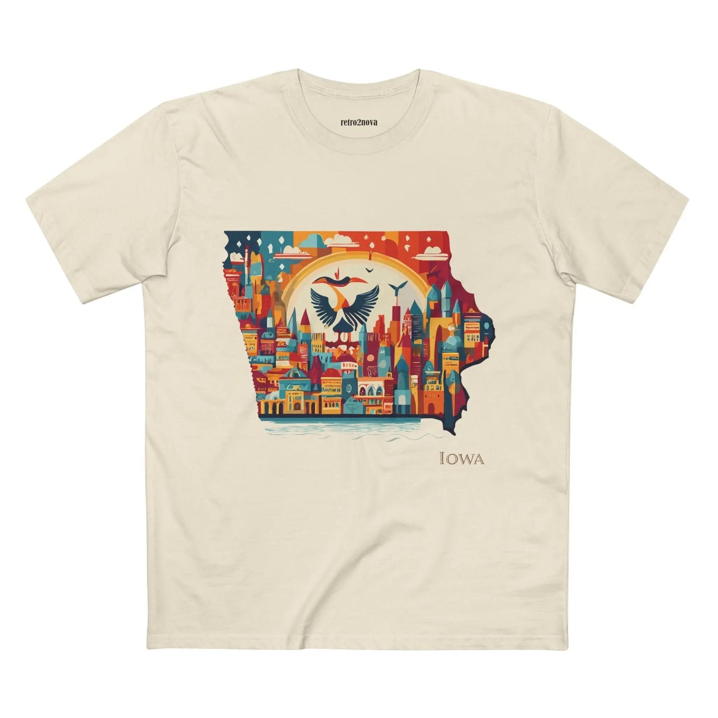 Iowa State Shirt Unisex Premium Cotton Tee With Original Art Design From Retro2Nova