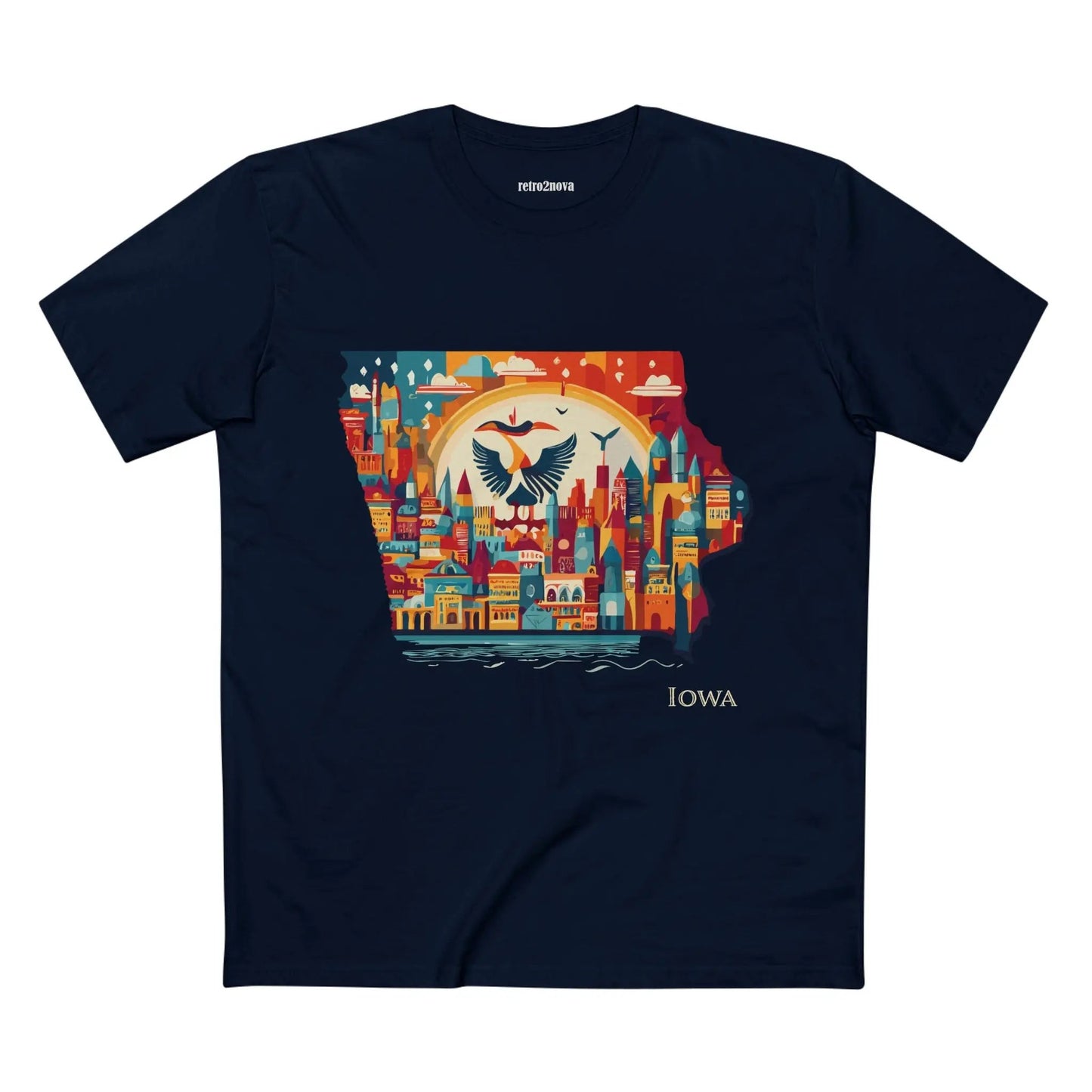 Iowa State Shirt Unisex Premium Cotton Tee With Original Art Design From Retro2Nova