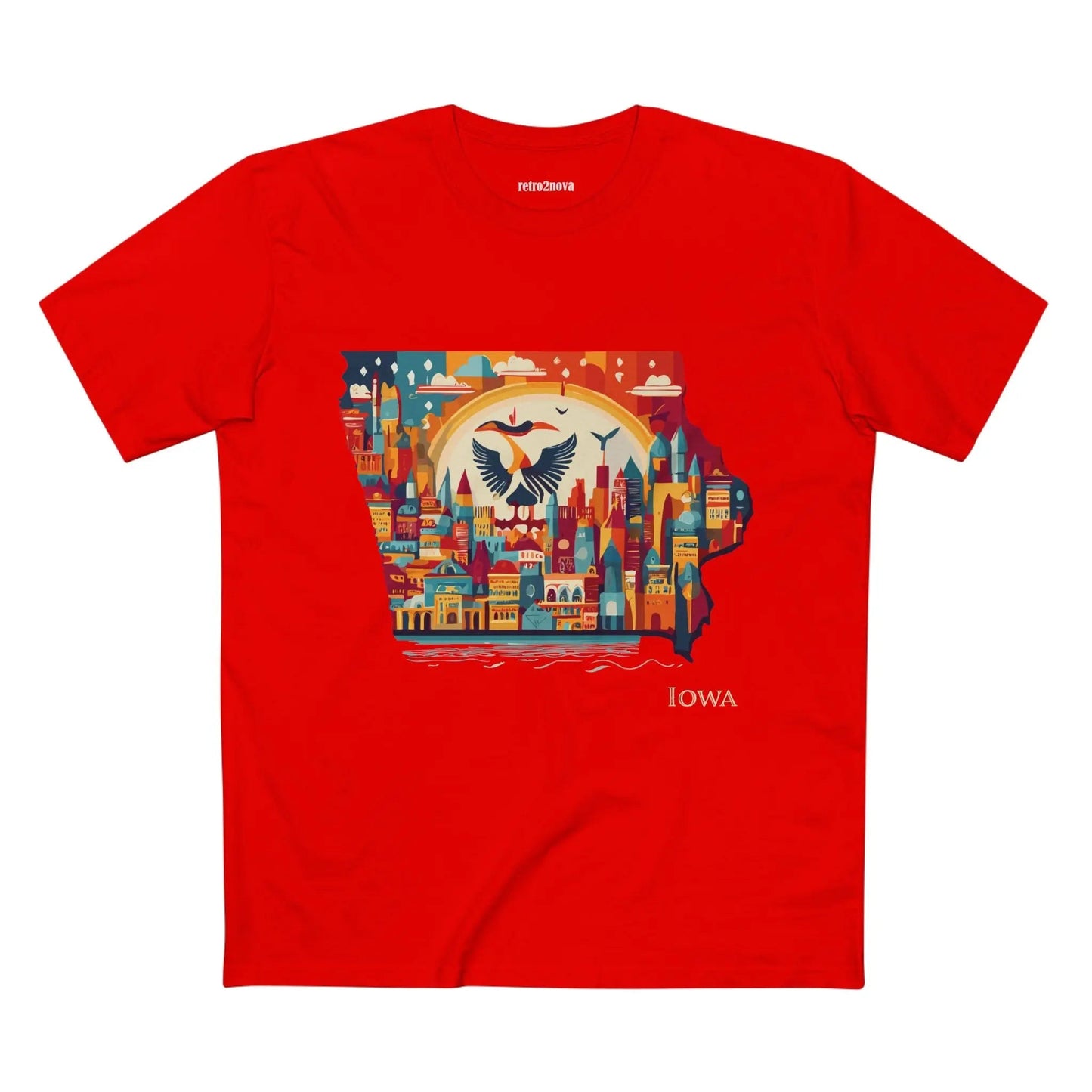 Iowa State Shirt Unisex Premium Cotton Tee With Original Art Design From Retro2Nova