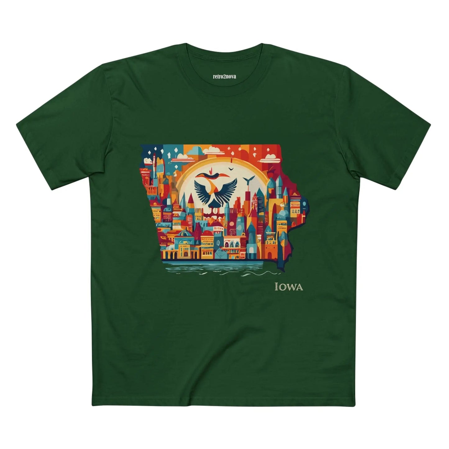 Iowa State Shirt Unisex Premium Cotton Tee With Original Art Design From Retro2Nova