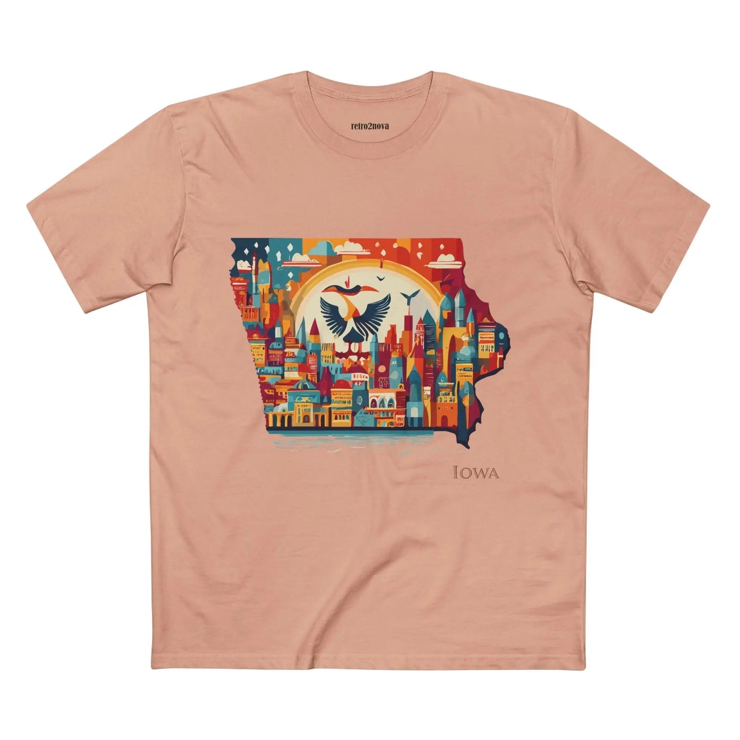 Iowa State Shirt Unisex Premium Cotton Tee With Original Art Design From Retro2Nova