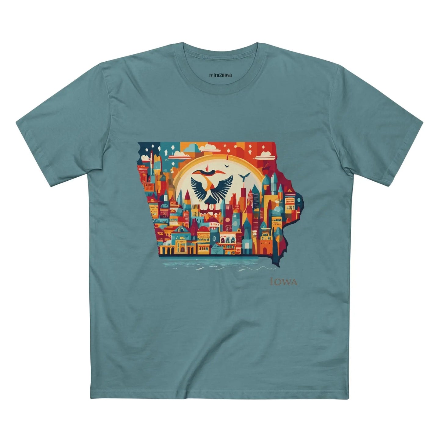 Iowa State Shirt Unisex Premium Cotton Tee With Original Art Design From Retro2Nova