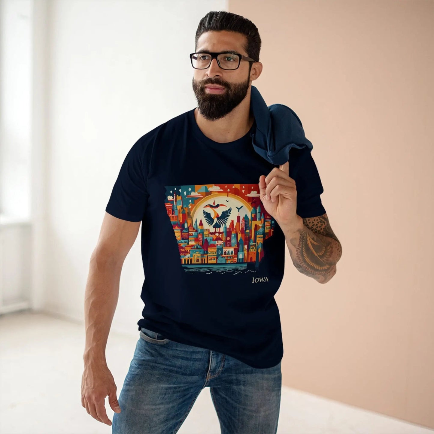 Iowa State Shirt Unisex Premium Cotton Tee With Original Art Design From Retro2Nova