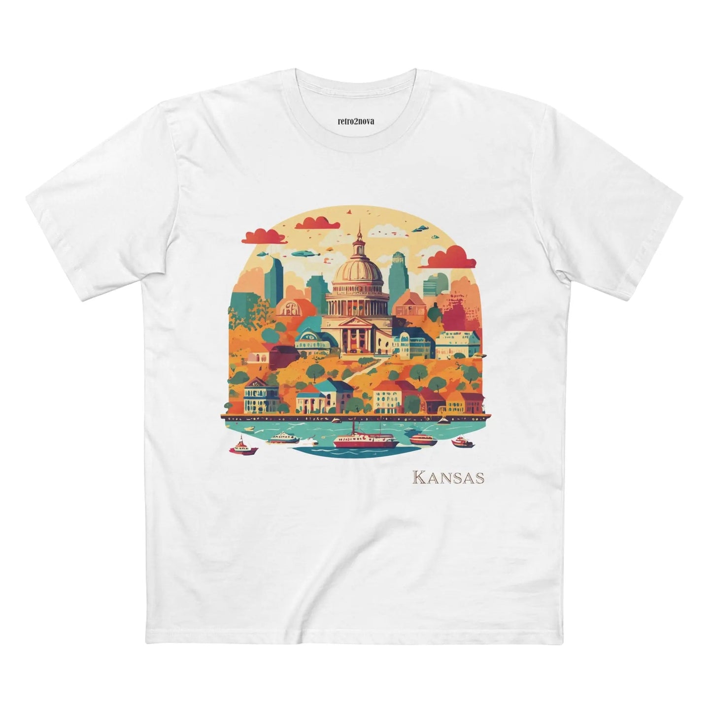 Kansas State Shirt Unisex Premium Cotton Tee With Original Art Design From Retro2Nova