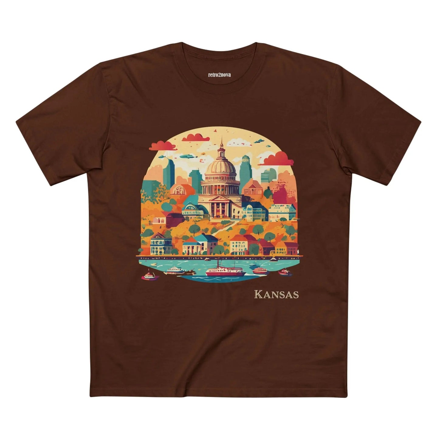 Kansas State Shirt Unisex Premium Cotton Tee With Original Art Design From Retro2Nova