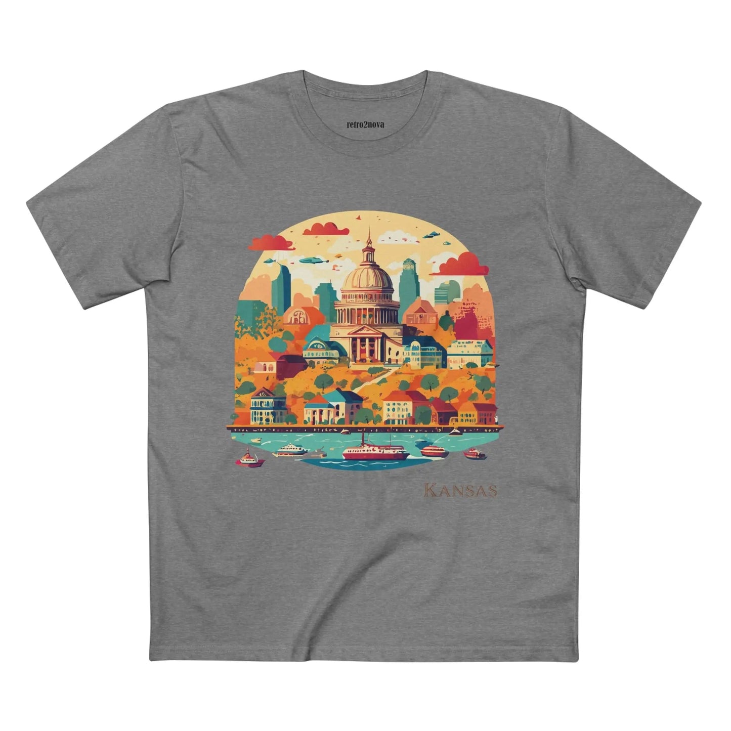 Kansas State Shirt Unisex Premium Cotton Tee With Original Art Design From Retro2Nova
