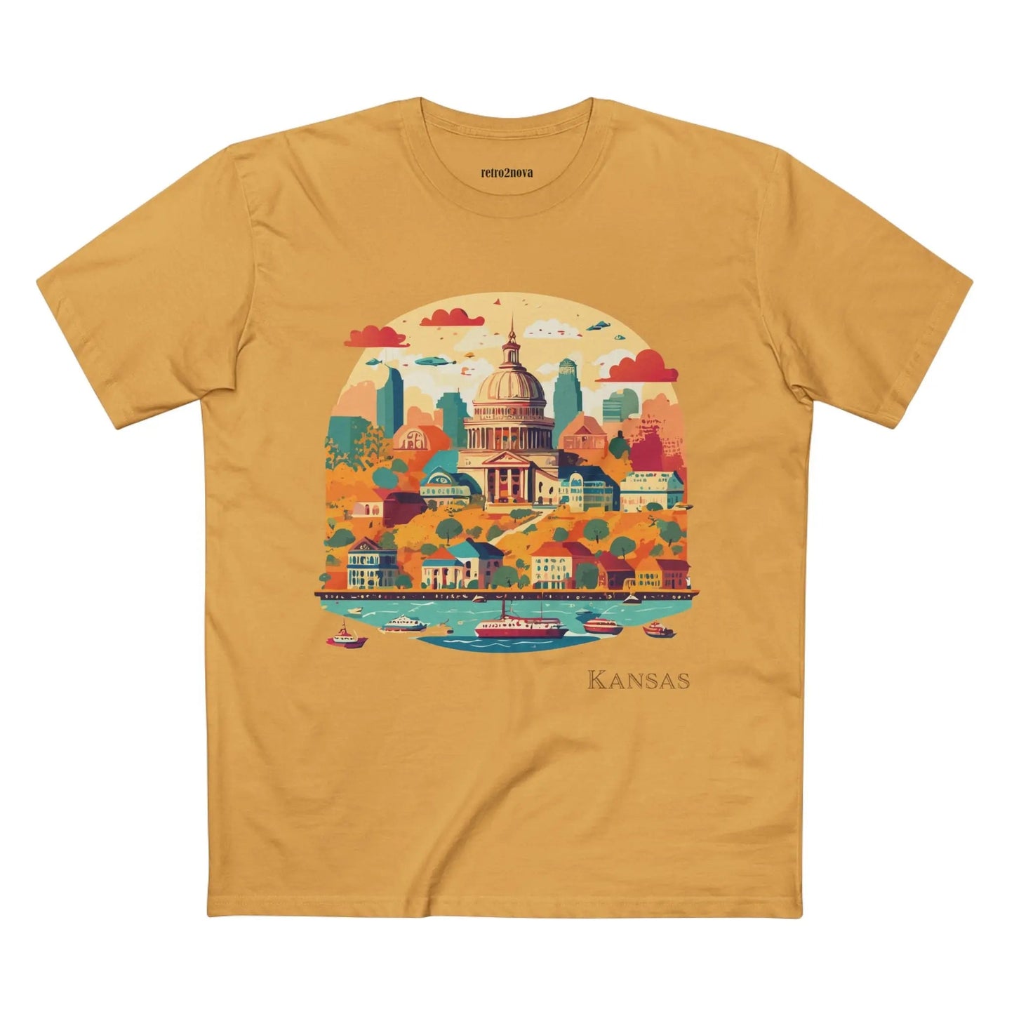 Kansas State Shirt Unisex Premium Cotton Tee With Original Art Design From Retro2Nova