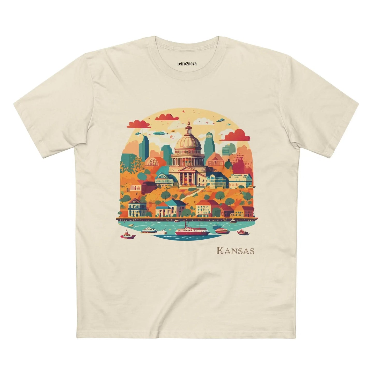 Kansas State Shirt Unisex Premium Cotton Tee With Original Art Design From Retro2Nova