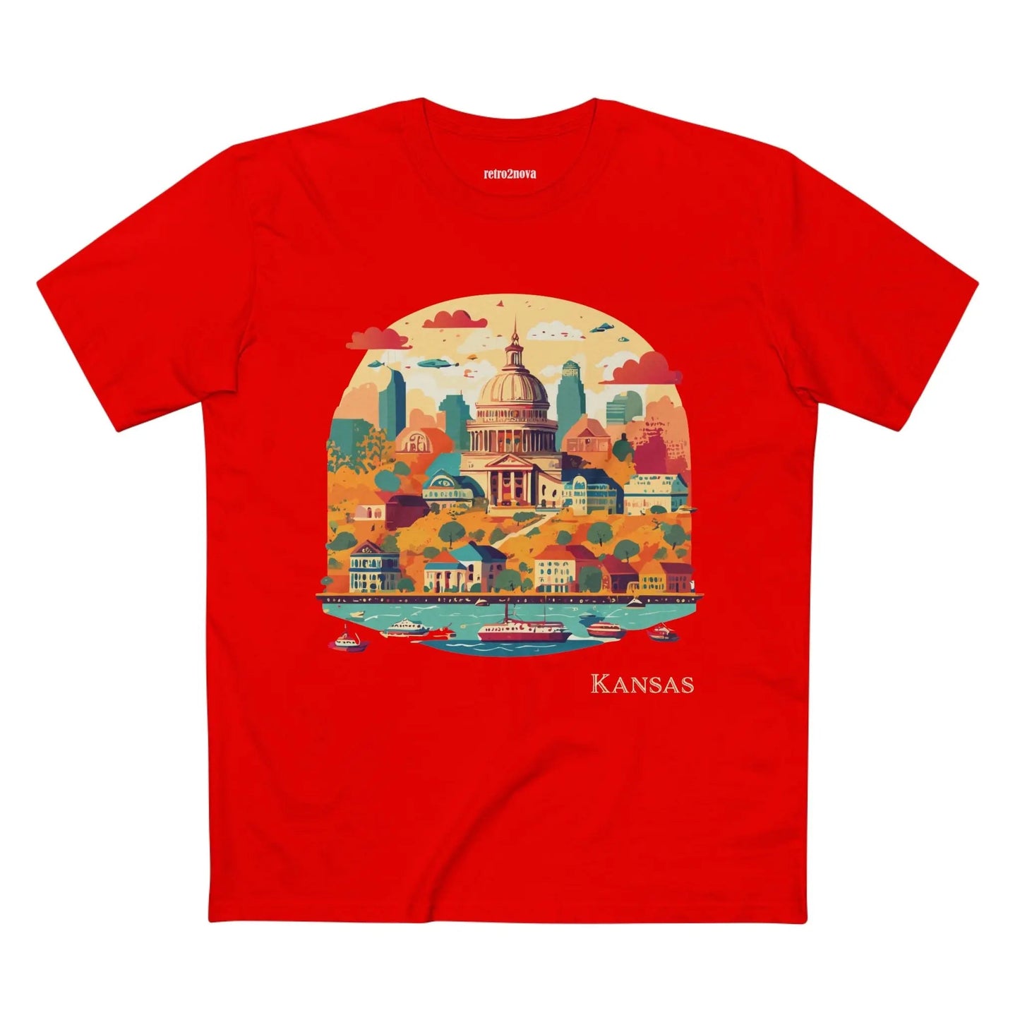 Kansas State Shirt Unisex Premium Cotton Tee With Original Art Design From Retro2Nova
