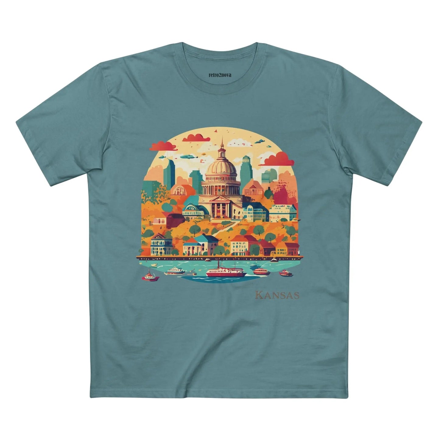 Kansas State Shirt Unisex Premium Cotton Tee With Original Art Design From Retro2Nova