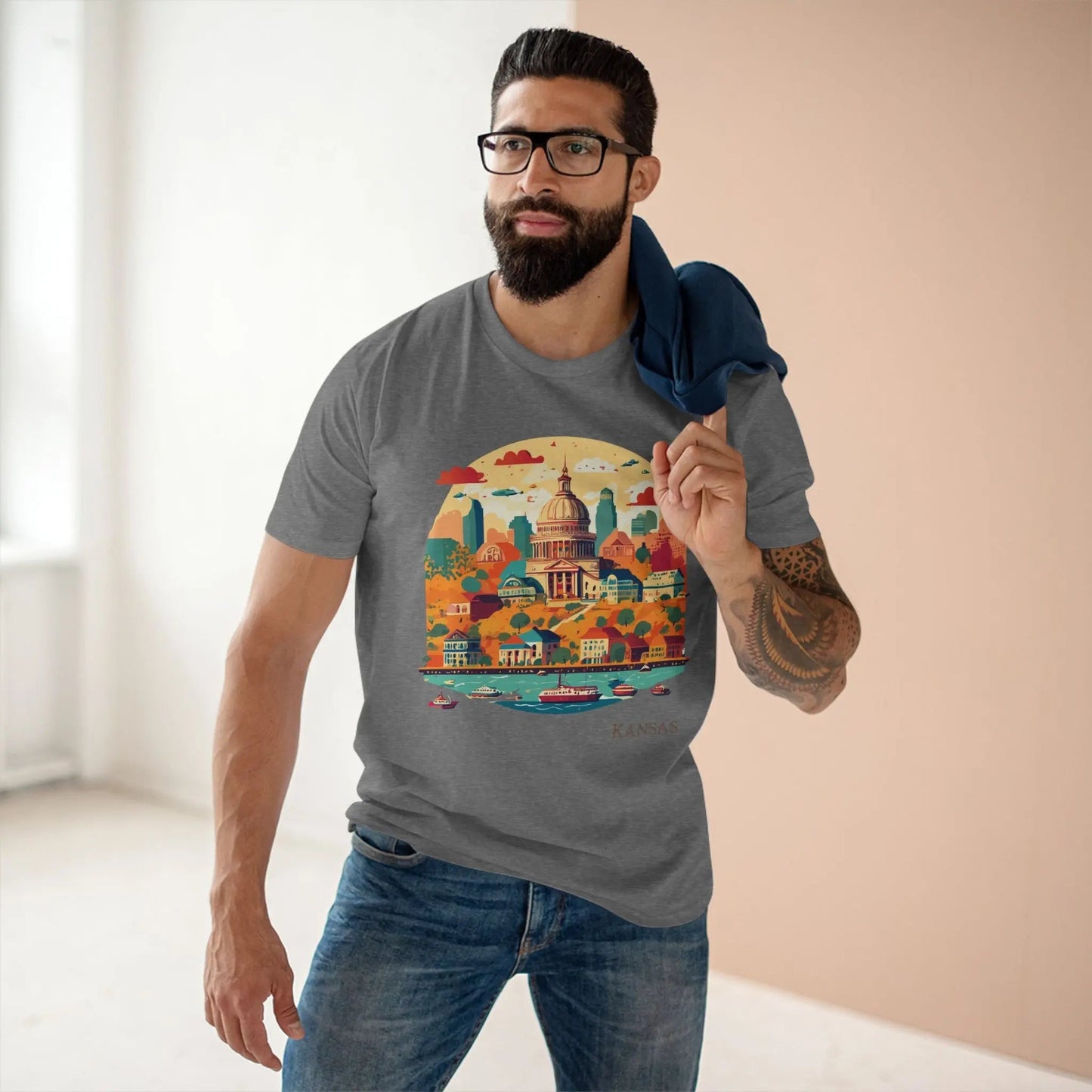 Kansas State Shirt Unisex Premium Cotton Tee With Original Art Design From Retro2Nova