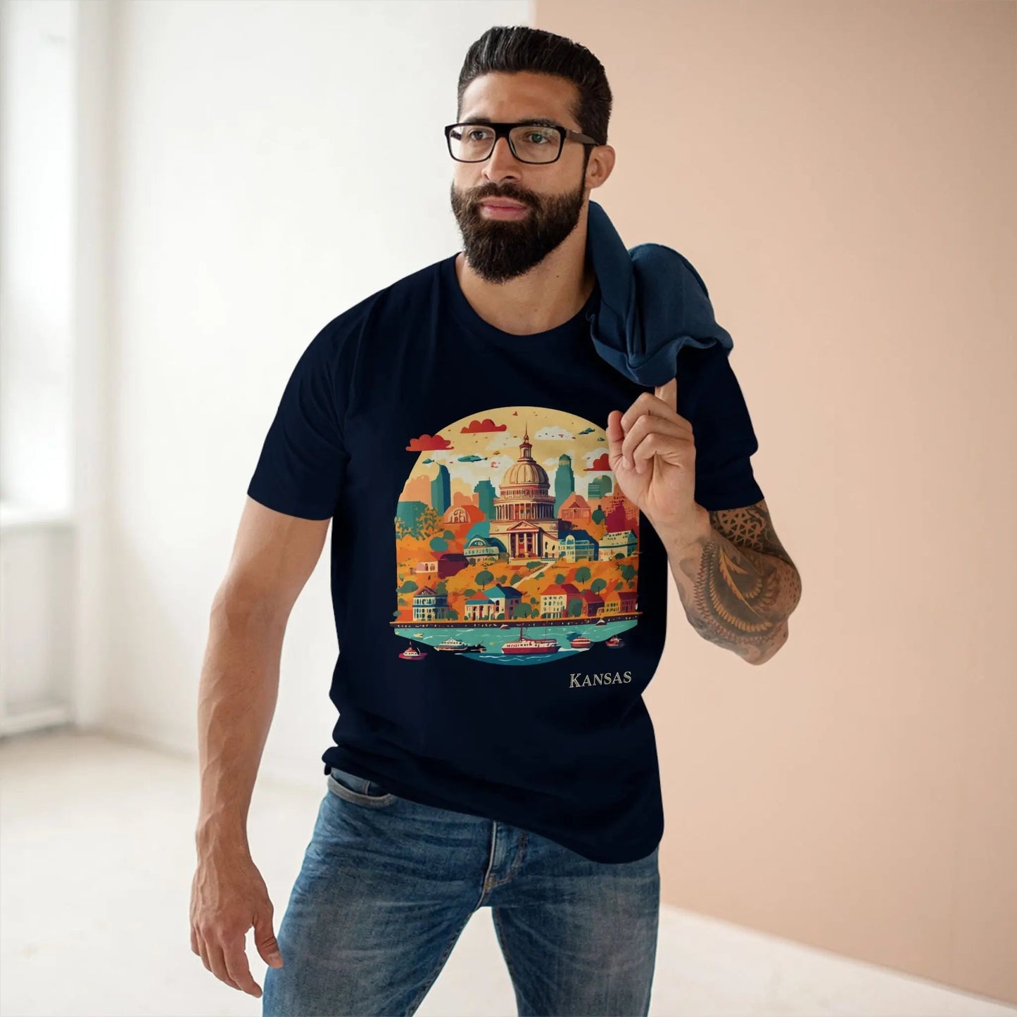 Kansas State Shirt Unisex Premium Cotton Tee With Original Art Design From Retro2Nova