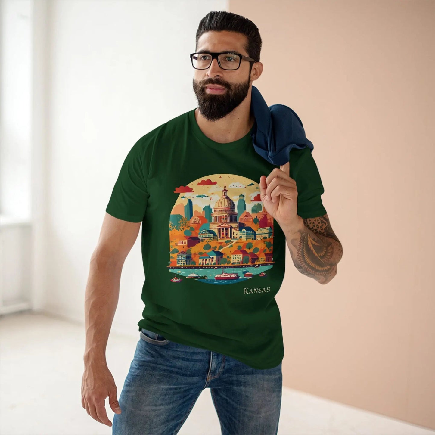 Kansas State Shirt Unisex Premium Cotton Tee With Original Art Design From Retro2Nova