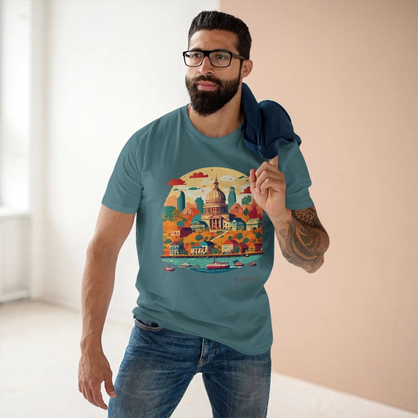 Kansas State Shirt Unisex Premium Cotton Tee With Original Art Design From Retro2Nova